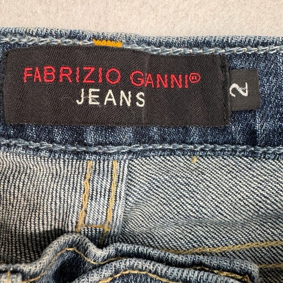 Fabrizio Ganni Bootcut Jeans Womens Size 2 Dark Blue Mid Rise - Picture 5 of 13